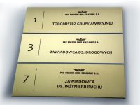 Grawerowane tabliczki informacyjne na drzwi